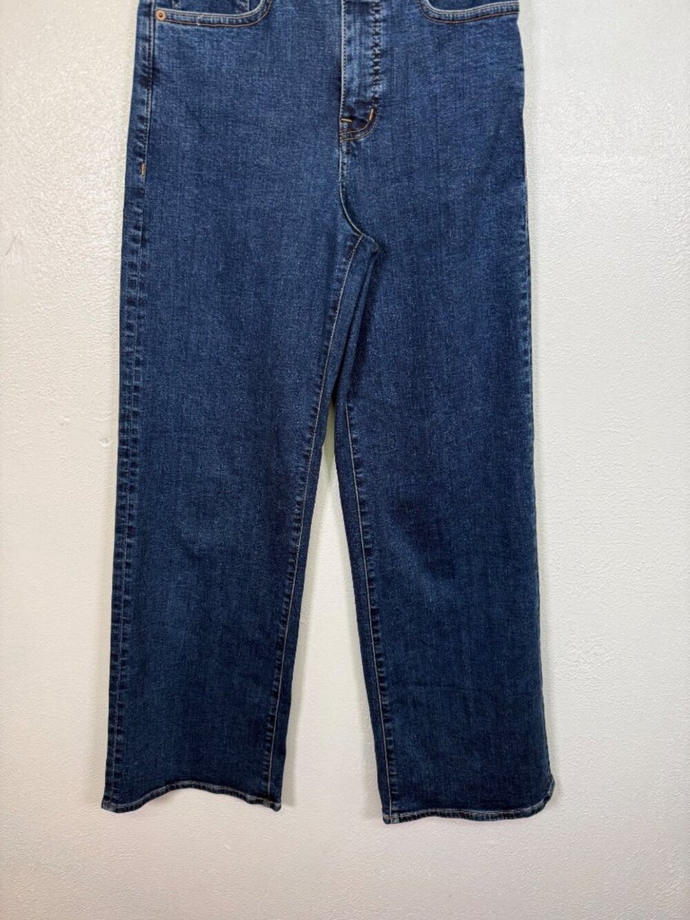 Madewell The Wide Leg Jean High Rise Denim Casual Minimalist Size 25 Dark Wash - Picture 9 of 16